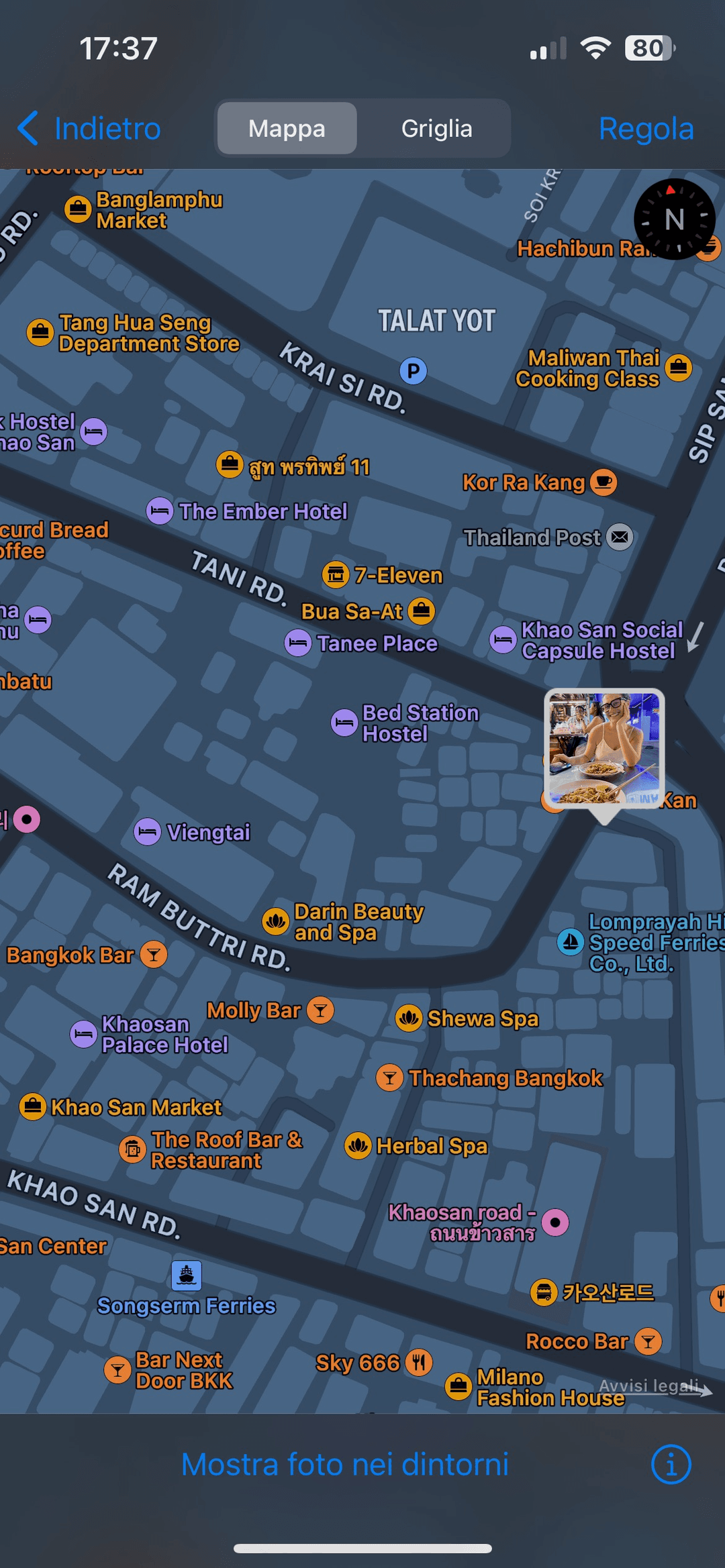 Pad Thai place location Rambuttry Road, Bangkok